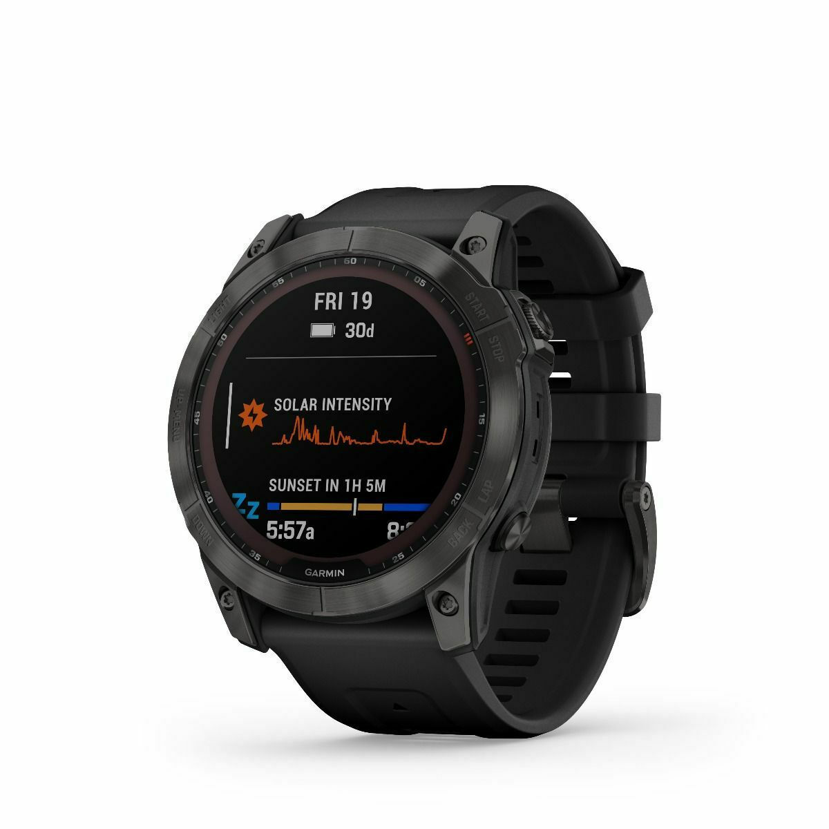 Garmin Fenix 7X Sapphire Solar Titanium 51mm Carbon Grey DLC Titanium with Black Band (01002541