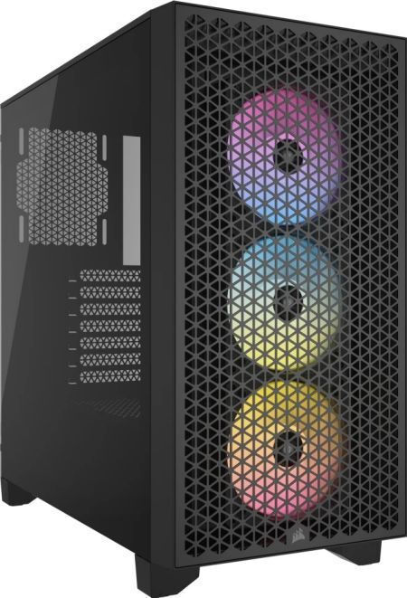 corsair 3000d airflow rgb tempered glass midi tower black (cc 9011255 ww)