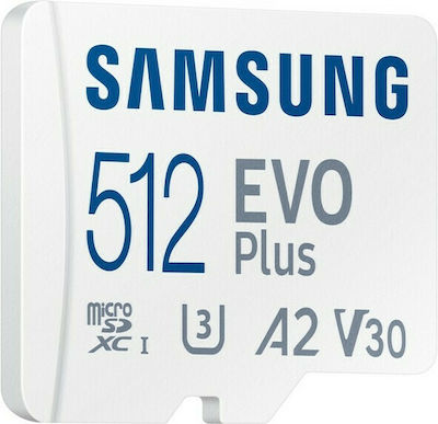 samsung evo plus (2021) microsdxc 512gb class 10 u3 v30 a2 uhs i