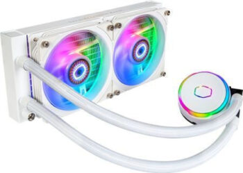 cooler master masterliquid pl240 flux white edition liquid cooler (mly d24m a23pz rw)