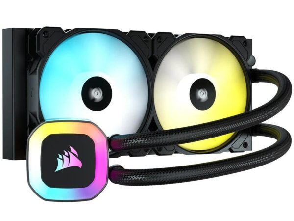 corsair icue h100 rgb 240mm liquid cpu cooler (cw 9060053 ww)