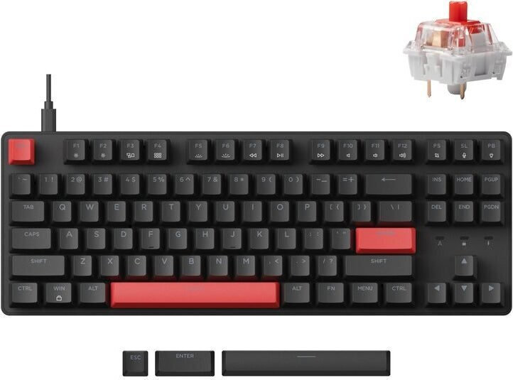 lemokey x1 qmk/via wired mechanical keyboard red switch