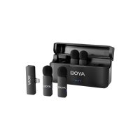 boya by v4u wireless 4 person 4 channel mini lavalier usb c 2.4ghz microphone