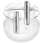 qcy ailypods clear white semi ear 13mm driver, wind cancel enc for calls, ncvm & air case tws bt