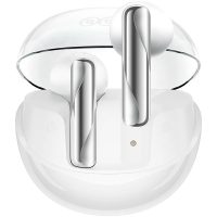 qcy ailypods clear white semi ear 13mm driver, wind cancel enc for calls, ncvm & air case tws bt