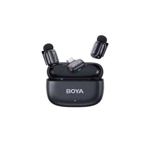 boya mini type c 2,4ghz 2mic wireless microphone with charging box