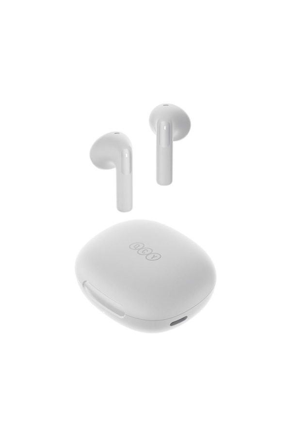 qcy ailybuds e20 white hybrid anc semi ear tws earbuds 6mics 13mm dynamic driver ipx4 bt5.4 35h