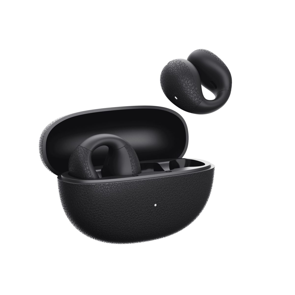 qcy crossky c10 black open ear tpu earclip, ipx5 call noise reduction bt 5.4 earbuds 30h
