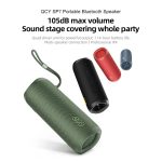 qcy sp7 red portable bluetooth speaker w stereo sound 40w, mic for calls, rgb light show
