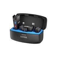 boyamic 2 02 wireless hd 2xlavalier microphone usb c &camera 4x rxs 32bit float onboard rec 300m 15h