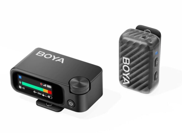 boyamic 2 01 wireless hd twin microphone usb c & camera, 4x rxs, 32bit float onboard rec 300m 15h
