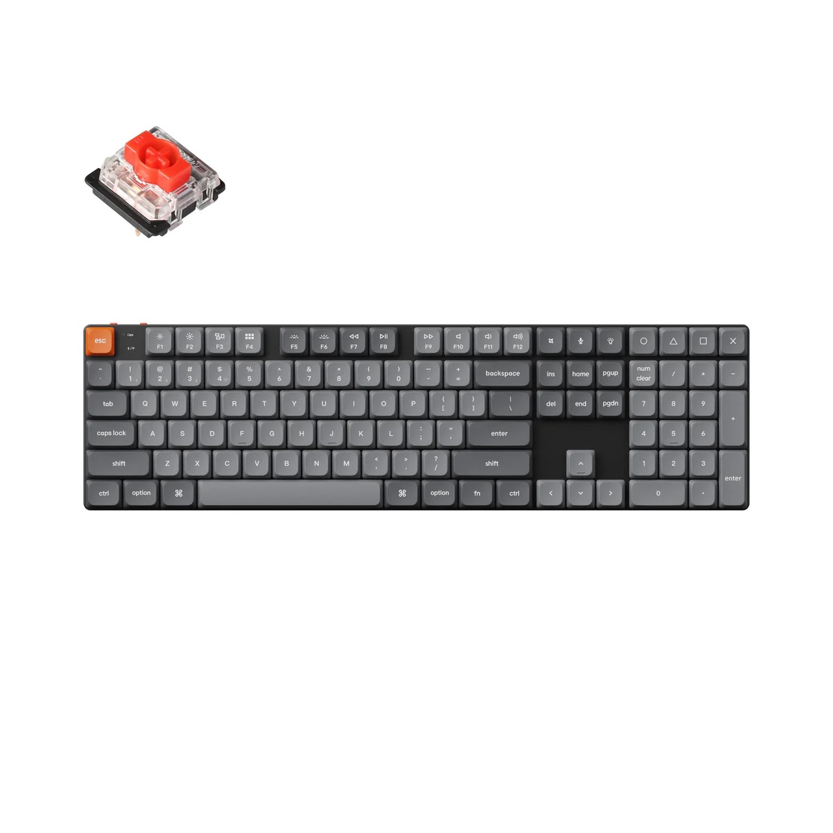 keychron k5 max (k5m h1) qmk/via wireless custom mechanical keyboard red switch hot swap 100% us