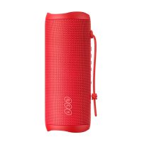 qcy sp7 red portable bluetooth speaker w stereo sound 40w, mic for calls, rgb light show