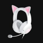 razer kraken kitty v2 white rgb usb 7.1 gaming headset kitty ears pc / ps5 / switch