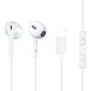 qcy lh1 white wired semi ear earphones w. mic ios android type c 1,15m cable 20 20khz