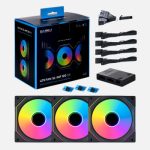 lian li uni fan infinity sl 120 3pcs reverse black (triple pack include controller) case fan