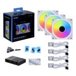 lian li uni fan infinity sl 120 3pcs reverse white (triple pack include controller) case fan