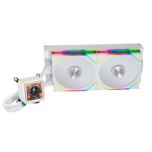 lian li galahad ii lcd 280 tl wireless white aio water cooler am5/am4 lga 1851/1700/1200/115x