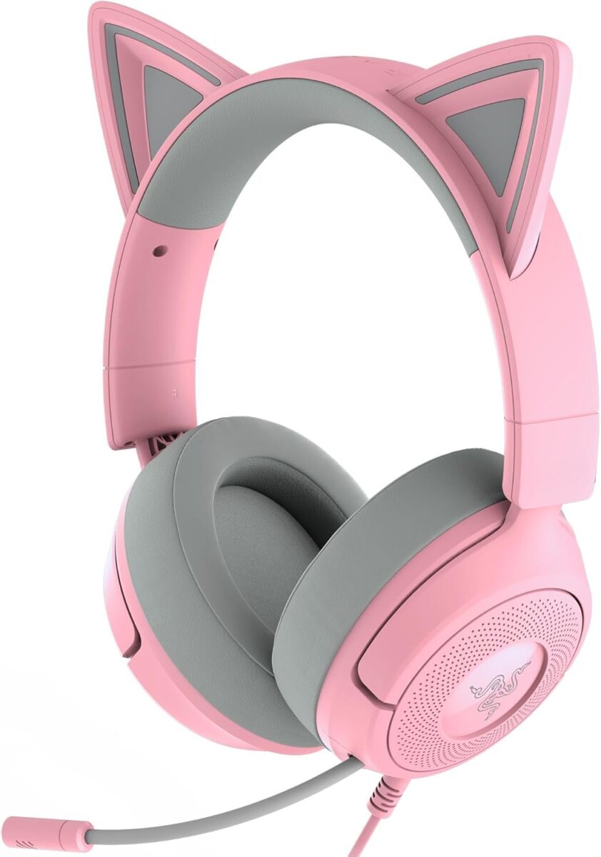 kraken kitty v3 x quartz gaming headset kitty ears 7.1 surround pc/ps5/xbox/switch 2   3.5mm