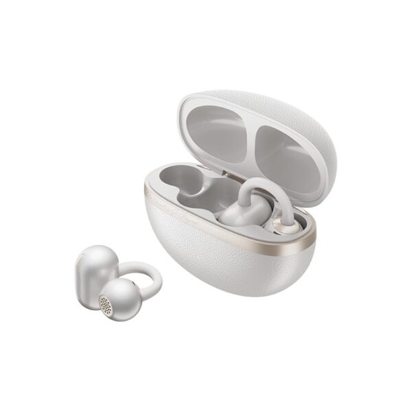 qcy crossky c50 white (ct06) open ear earclip, bt 6.0, ipx5 waterproof, 35h