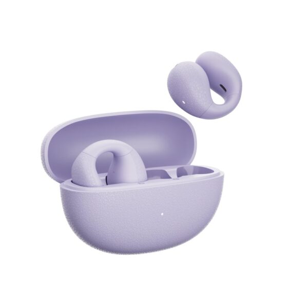 qcy crossky c10 blue open ear tpu earclip, ipx5 call noise reduction bt 5.4 earbuds 30h