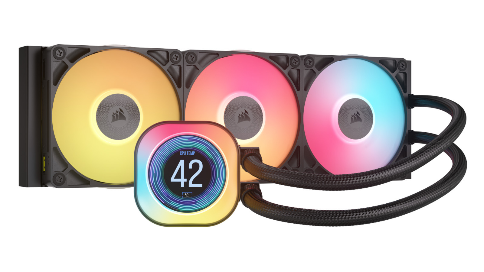 corsair titan rx 360mm liquid cpu liquid cooler, icue link, lcd, rgb black (cw 9061023 ww)