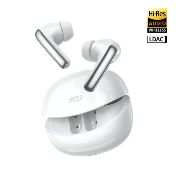 qcy melobuds n60 white hi res ldac tws bt anc earbuds 45h fast charge ipx5 multipoint connection