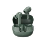 qcy buds anc green (ht15) 45db anc tws earbuds 35h 5 mic enc, ear canal adaptive tech, leather case