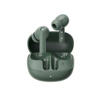 qcy buds anc green (ht15) 45db anc tws earbuds 35h 5 mic enc, ear canal adaptive tech, leather case