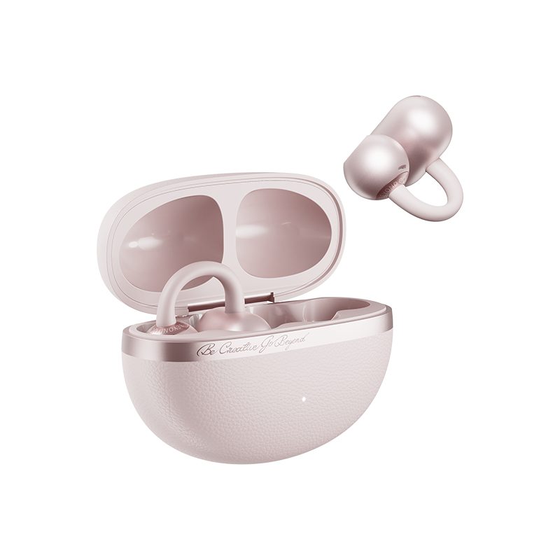 qcy crossky c50 pink (ct06) open ear earclip, bt 6.0, ipx5 waterproof, 35h