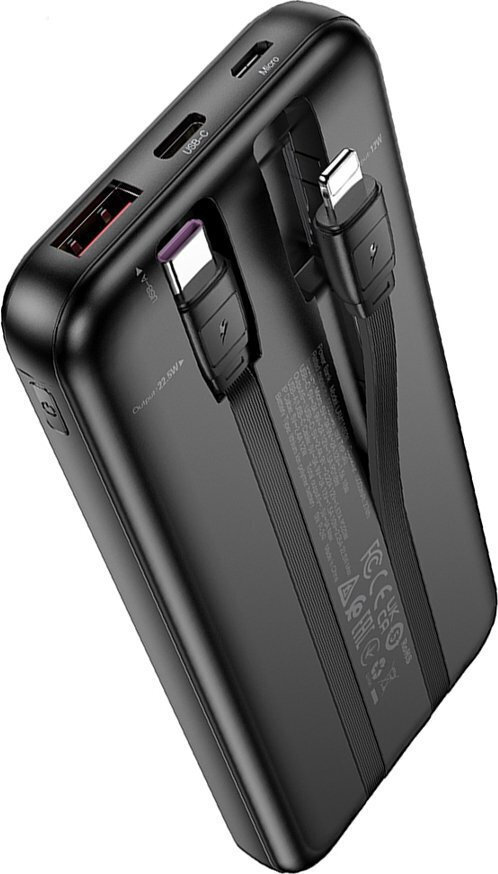 lamtech ultra thin powerbank with type c & lightning 10000mah 22.5w black