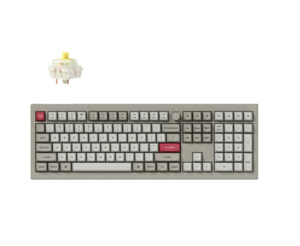 keychron v6 max retro (v6m r4) qmk/via bt/2,4/wired custom mechanical keyboard banana switch 100%