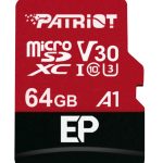 patriot ep 64 gb microsdxc black/red uhs i u3 class 10 v30 a1 (pef64gep31mcx)
