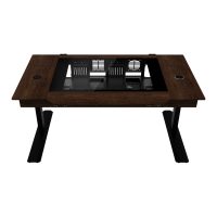 lian li dk07x wood motorized standing desk station e atx x2 (single or dual e atx pc desk)