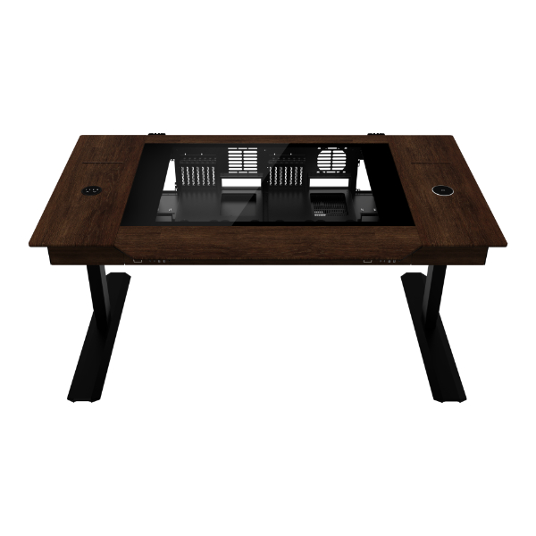 lian li dk07x wood motorized standing desk station e atx x2 (single or dual e atx pc desk)