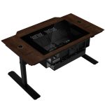lian li dk07x wood motorized standing desk station e atx x2 (single or dual e atx pc desk)